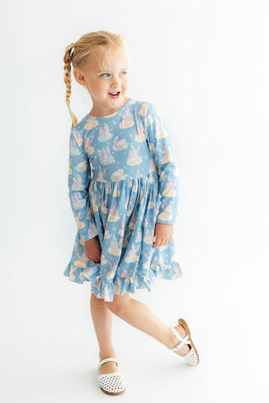 Nativity L/S Ruffle Hem Twirl Dress-Mila & Rose ®