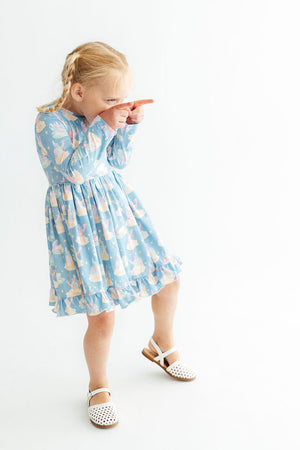 Nativity L/S Ruffle Hem Twirl Dress-Mila & Rose ®