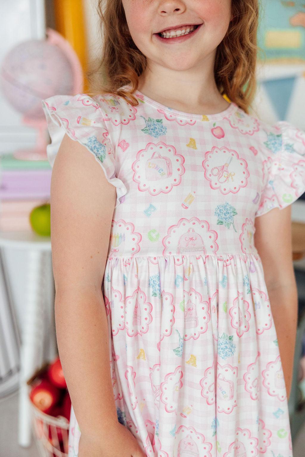 Apple of My Eye Flutter Sleeve Twirl Dress-Mila & Rose ®