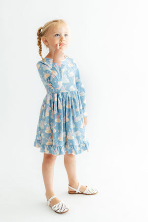 Nativity L/S Ruffle Hem Twirl Dress-Mila & Rose ®