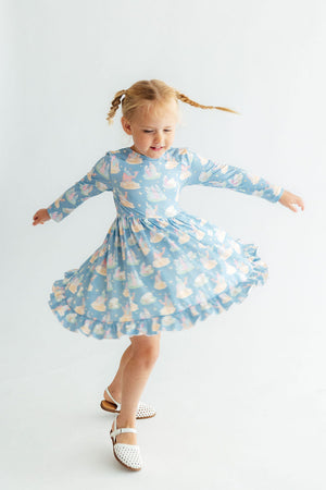 Nativity L/S Ruffle Hem Twirl Dress-Mila & Rose ®