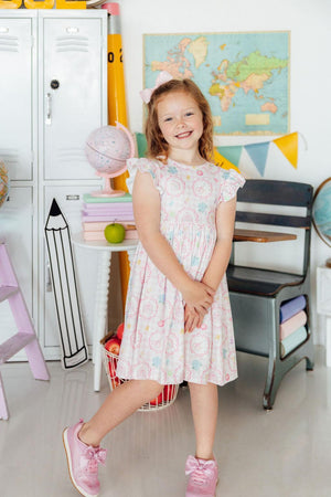 Apple of My Eye Flutter Sleeve Twirl Dress-Mila & Rose ®