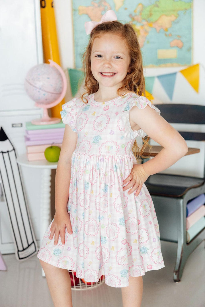 Apple of My Eye Flutter Sleeve Twirl Dress-Mila & Rose ®