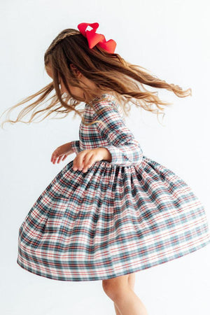 Christmas Plaid L/S Pocket Twirl Dress-Mila & Rose ®
