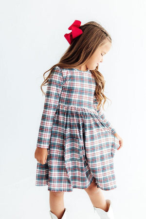 Christmas Plaid L/S Pocket Twirl Dress-Mila & Rose ®