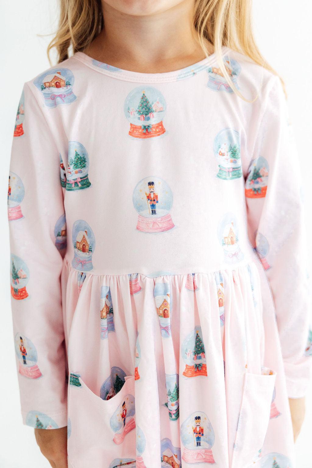 Let it Snow L/S Pocket Twirl Dress-Mila & Rose ®