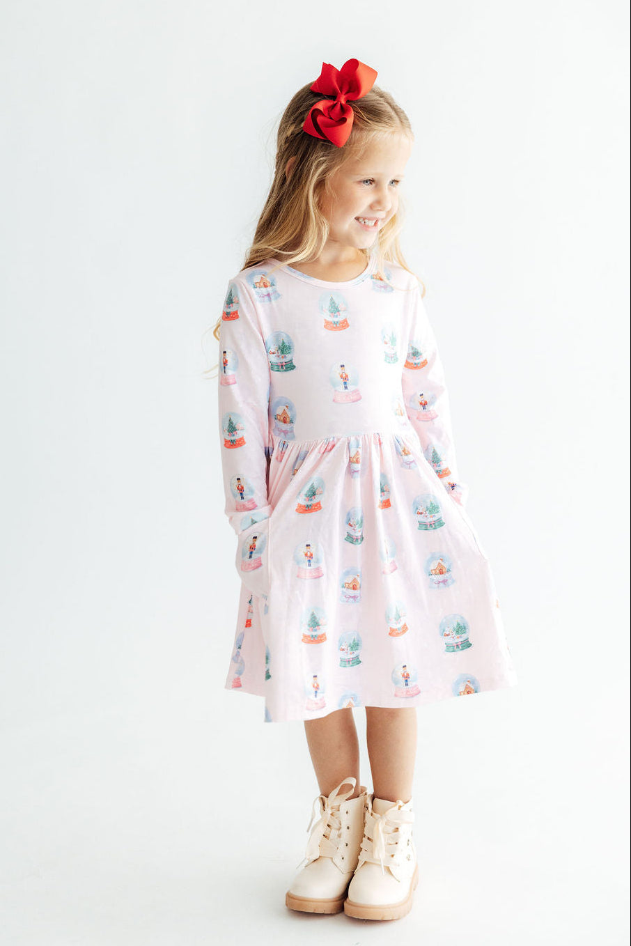 Let it Snow L/S Pocket Twirl Dress-Mila & Rose ®