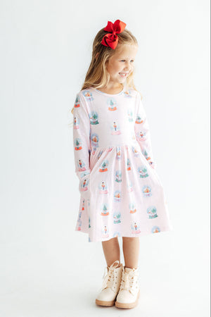 Let it Snow L/S Pocket Twirl Dress-Mila & Rose ®