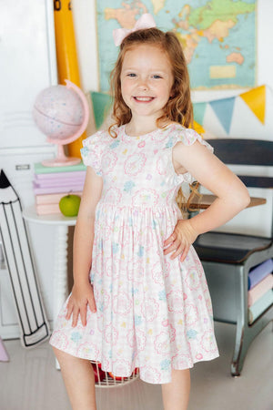 Apple of My Eye Flutter Sleeve Twirl Dress-Mila & Rose ®