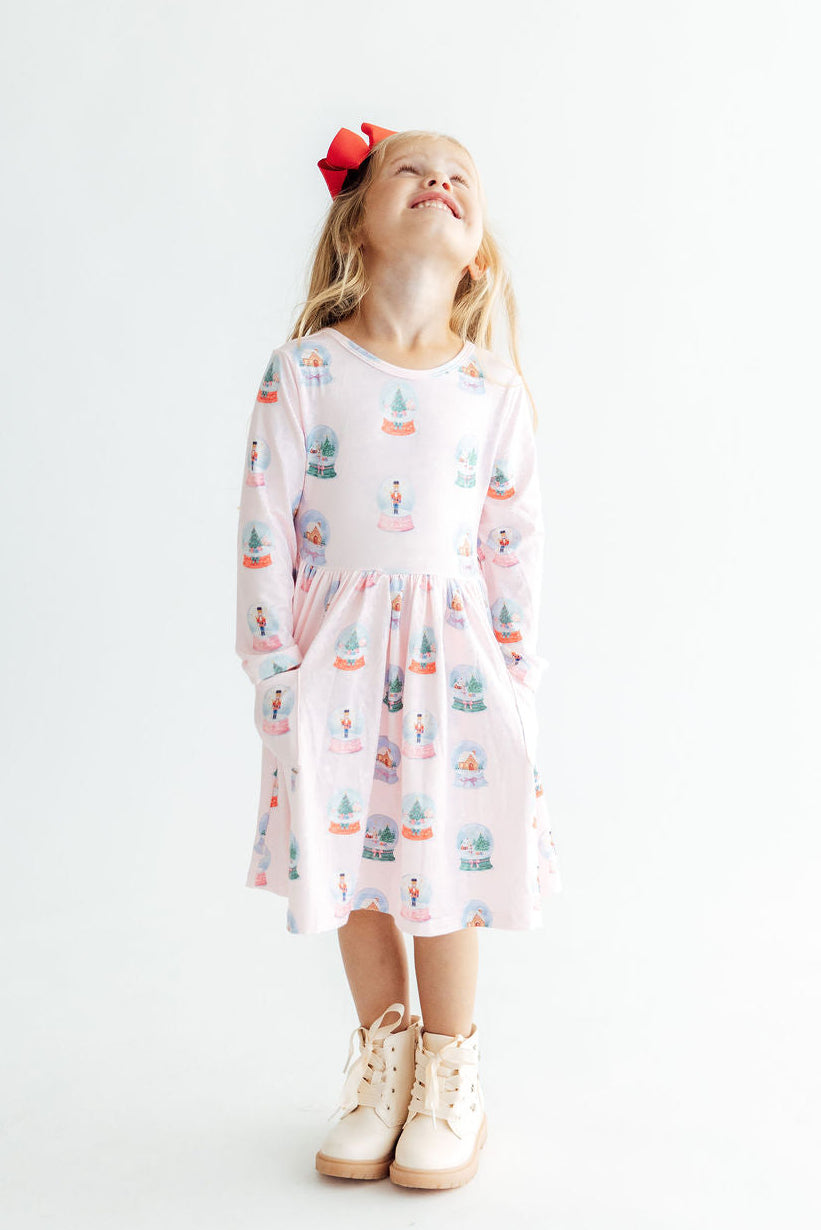 Let it Snow L/S Pocket Twirl Dress-Mila & Rose ®
