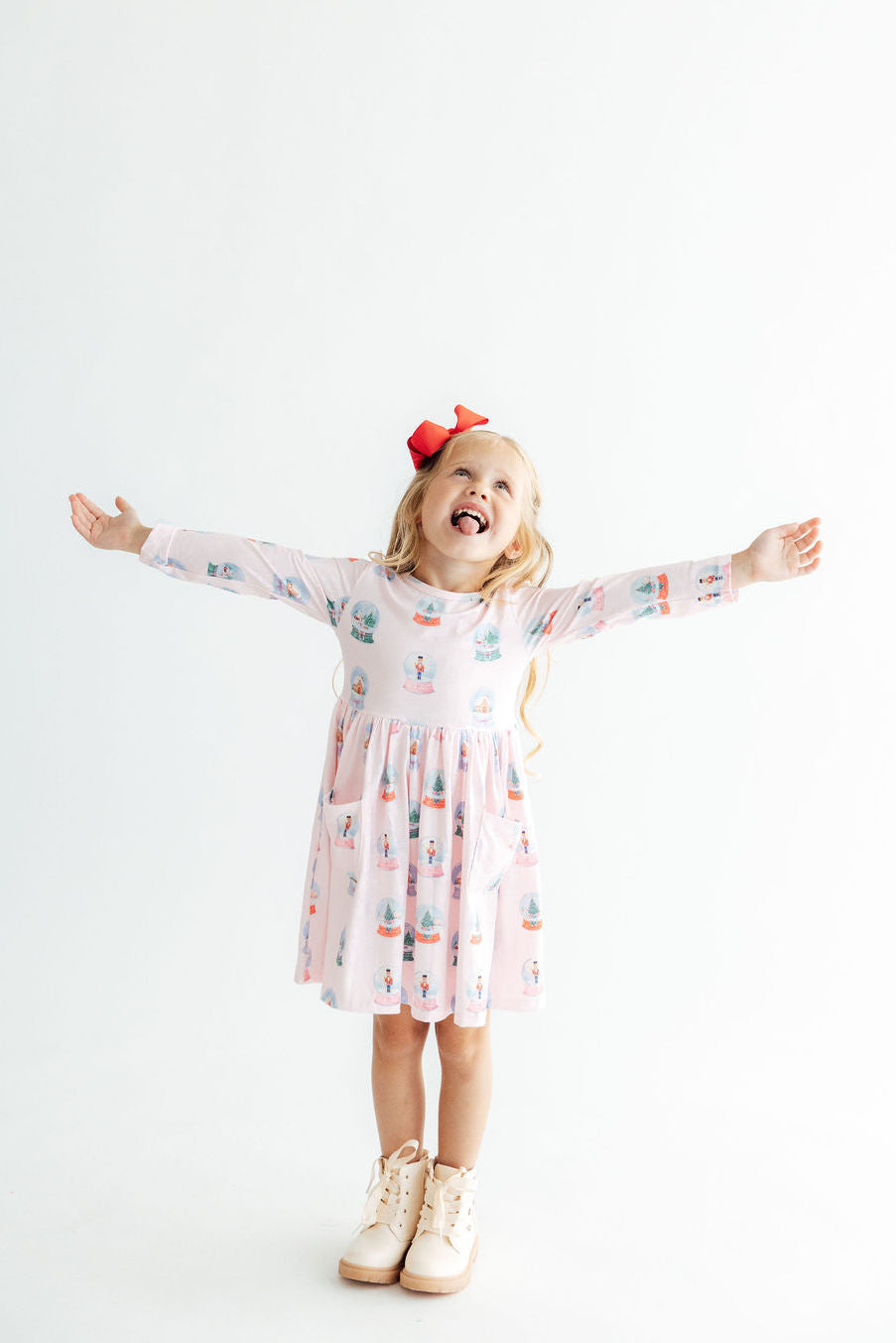 Let it Snow L/S Pocket Twirl Dress-Mila & Rose ®