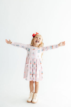 Let it Snow L/S Pocket Twirl Dress-Mila & Rose ®