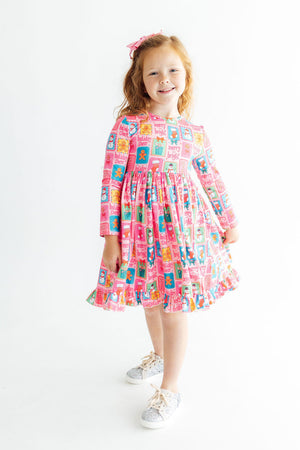 Holiday Cheer L/S Ruffle Hem Twirl Dress-Mila & Rose ®