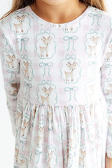 Woodland Whimsy L/S Ruffle Hem Twirl Dress-Mila & Rose ®