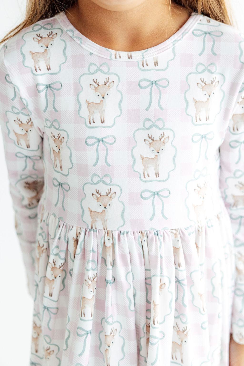 Woodland Whimsy L/S Ruffle Hem Twirl Dress-Mila & Rose ®