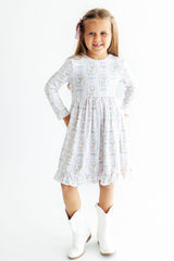 Woodland Whimsy L/S Ruffle Hem Twirl Dress-Mila & Rose ®