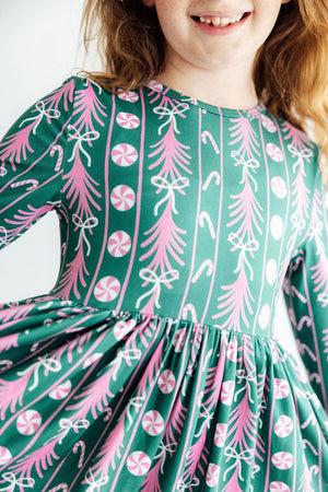 Christmas Treats L/S Ruffle Hem Twirl Dress-Mila & Rose ®
