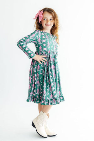 Christmas Treats L/S Ruffle Hem Twirl Dress-Mila & Rose ®