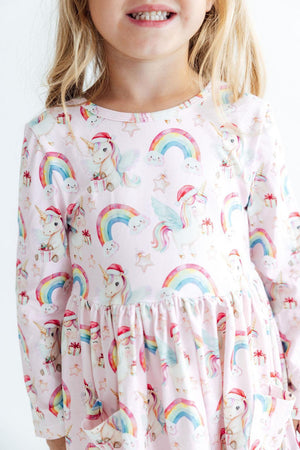 Christmas Magic L/S Pocket Twirl Dress-Mila & Rose ®