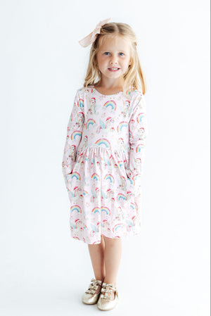 Christmas Magic L/S Pocket Twirl Dress-Mila & Rose ®