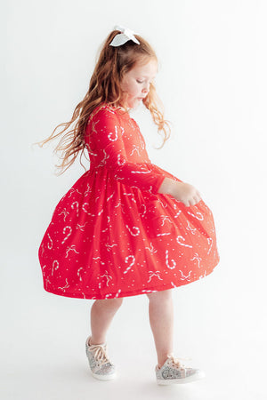 Peppermint Dreams L/S Pocket Twirl Dress-Mila & Rose ®