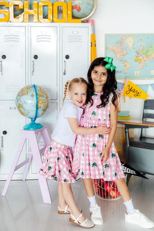 Southlake Carroll Gingham Dragons Flutter Twirl Dress-Mila & Rose ®