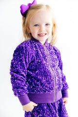 Purple Velvet Sequin Jacket-Mila & Rose ®