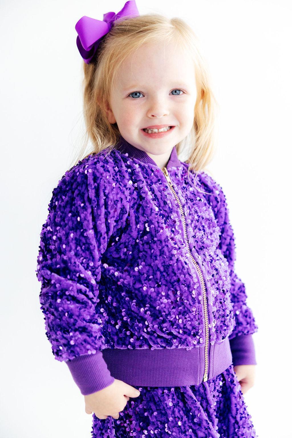 Purple Velvet Sequin Jacket-Mila & Rose ®