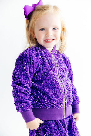 Purple Velvet Sequin Jacket-Mila & Rose ®