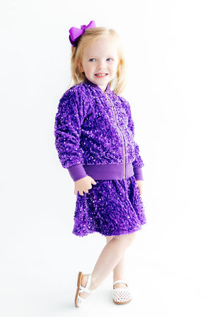 Purple Velvet Sequin Jacket-Mila & Rose ®
