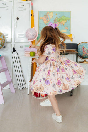 Peanut Butter Jelly Time S/S Pocket Twirl Dress-Mila & Rose ®