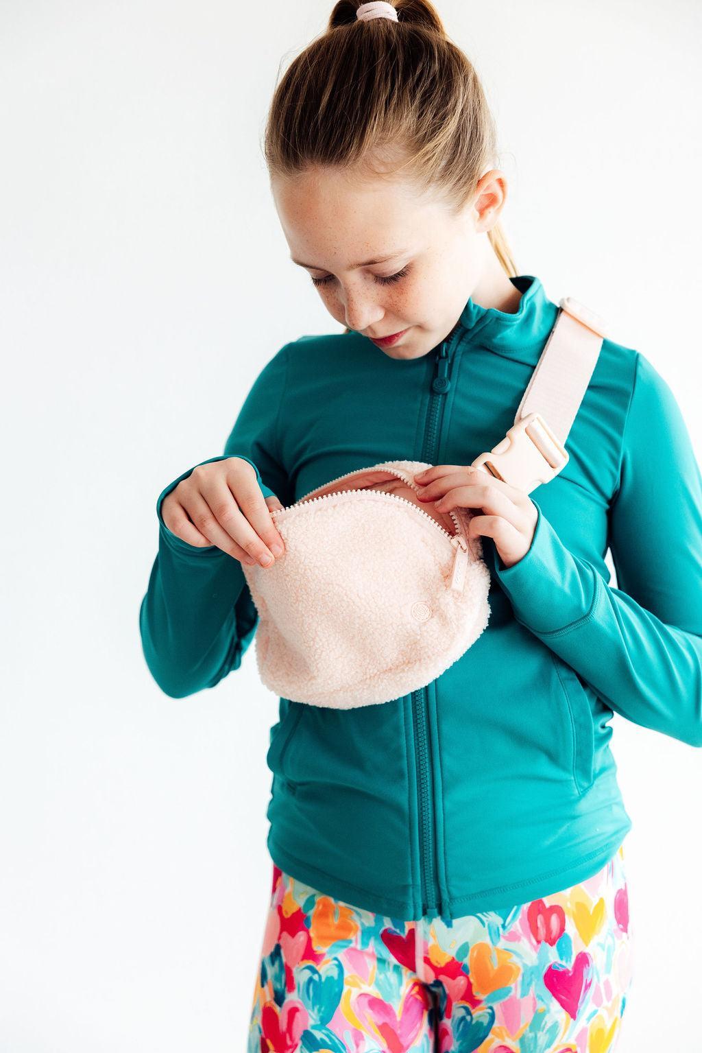 Light Pink Fleece Belt Bag-Mila & Rose ®