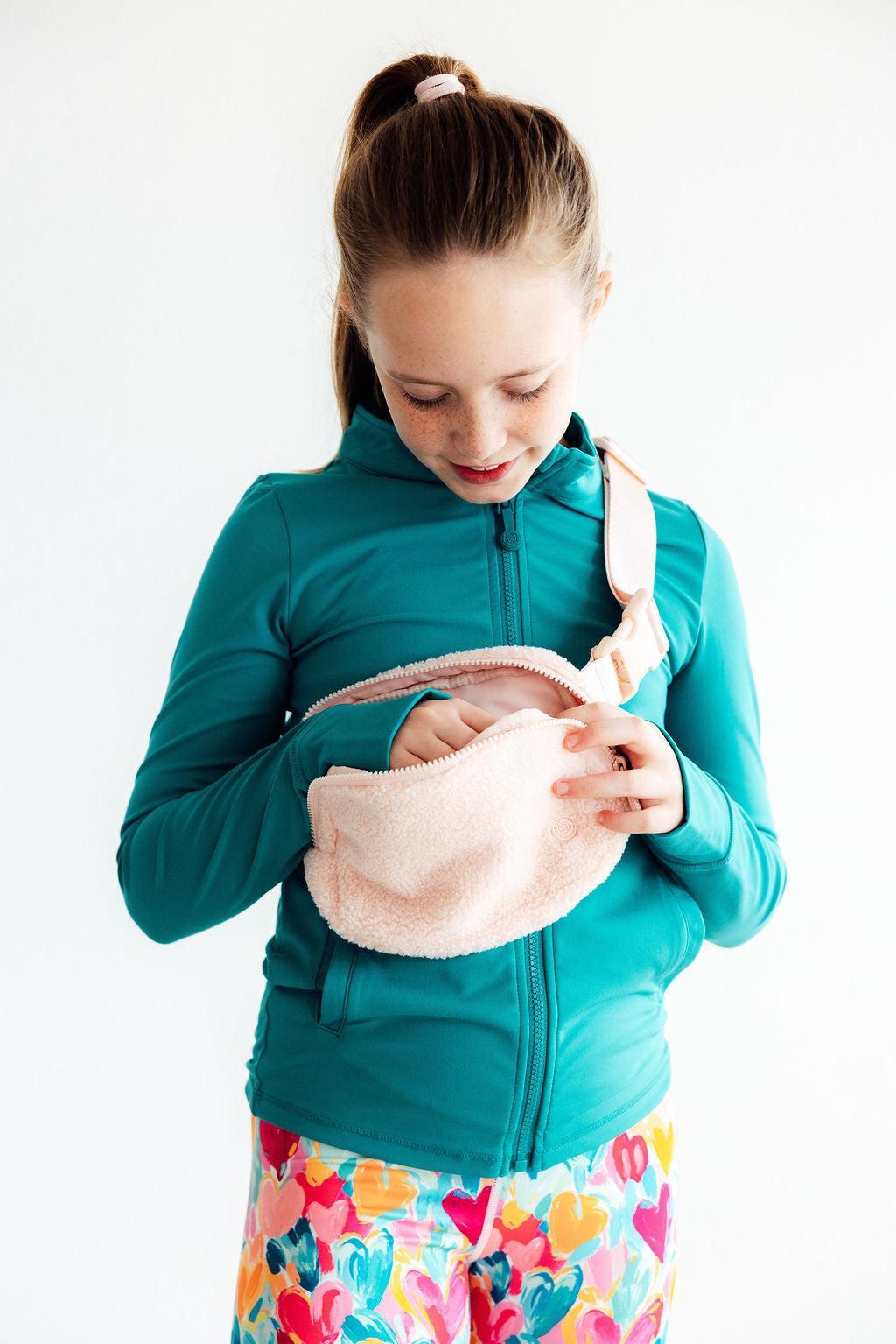 Light Pink Fleece Belt Bag-Mila & Rose ®