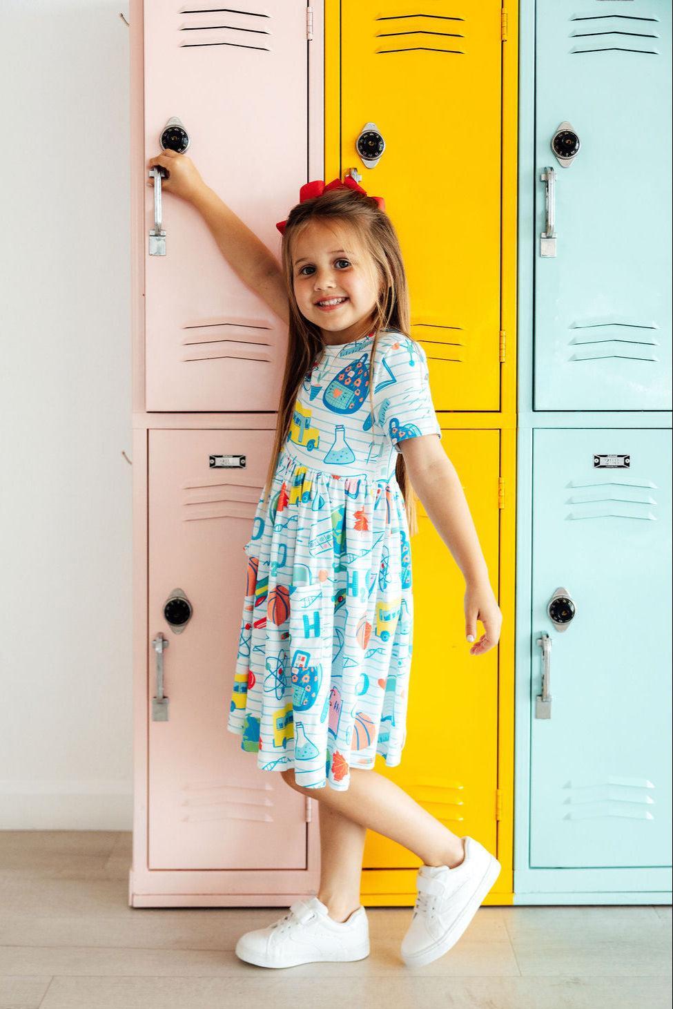 School Rules S/S Pocket Twirl Dress-Mila & Rose ®