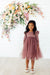 Mauve Shimmer 3/4 Sleeve Tutu Dress-Mila & Rose ®