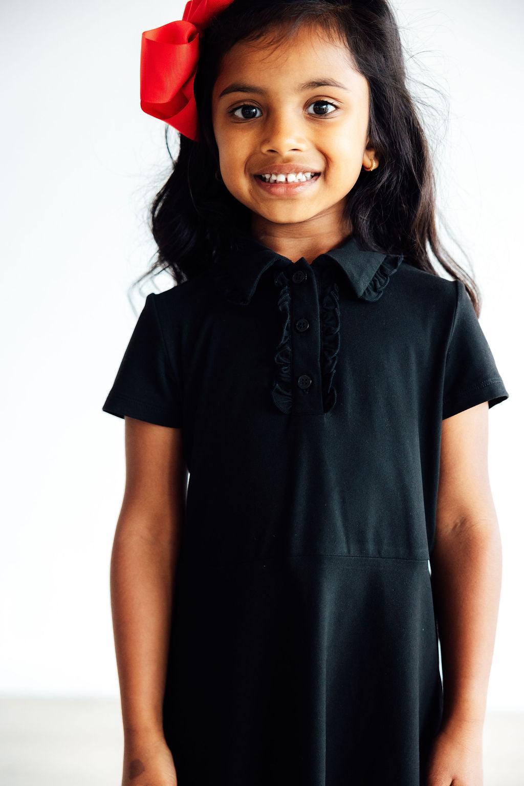 Black S/S Polo Dress-Mila & Rose ®
