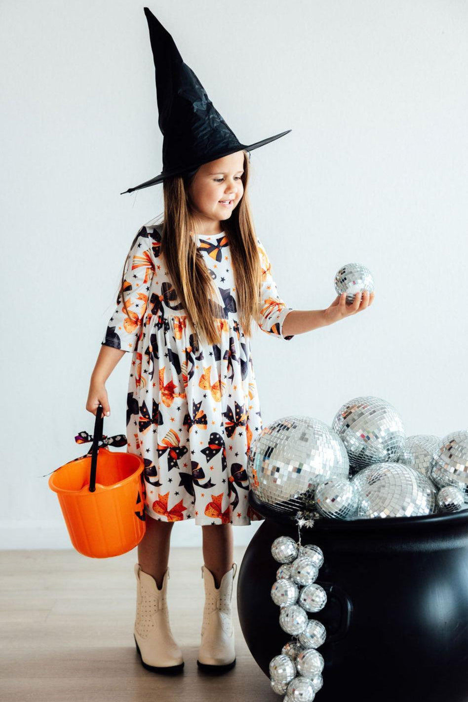 Trick or Twirl 3/4 Sleeve Pocket Twirl Dress-Mila & Rose ®