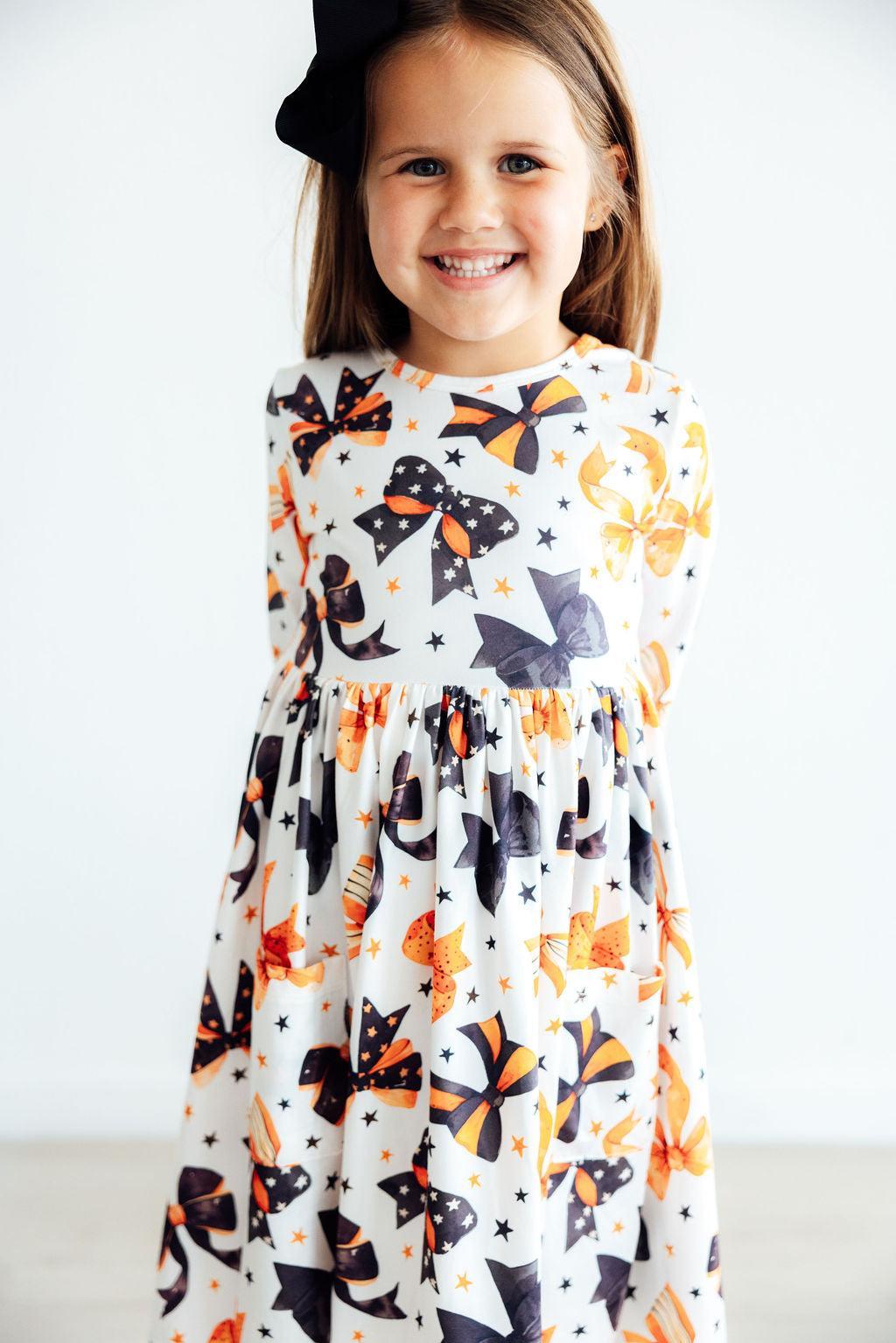 Trick or Twirl 3/4 Sleeve Pocket Twirl Dress-Mila & Rose ®