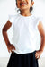 (V) White S/S Ruffle Tee-Mila & Rose ®