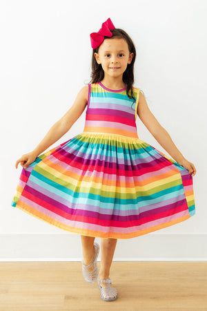 Cheerful Stripes Tank Twirl Dress-Mila & Rose ®