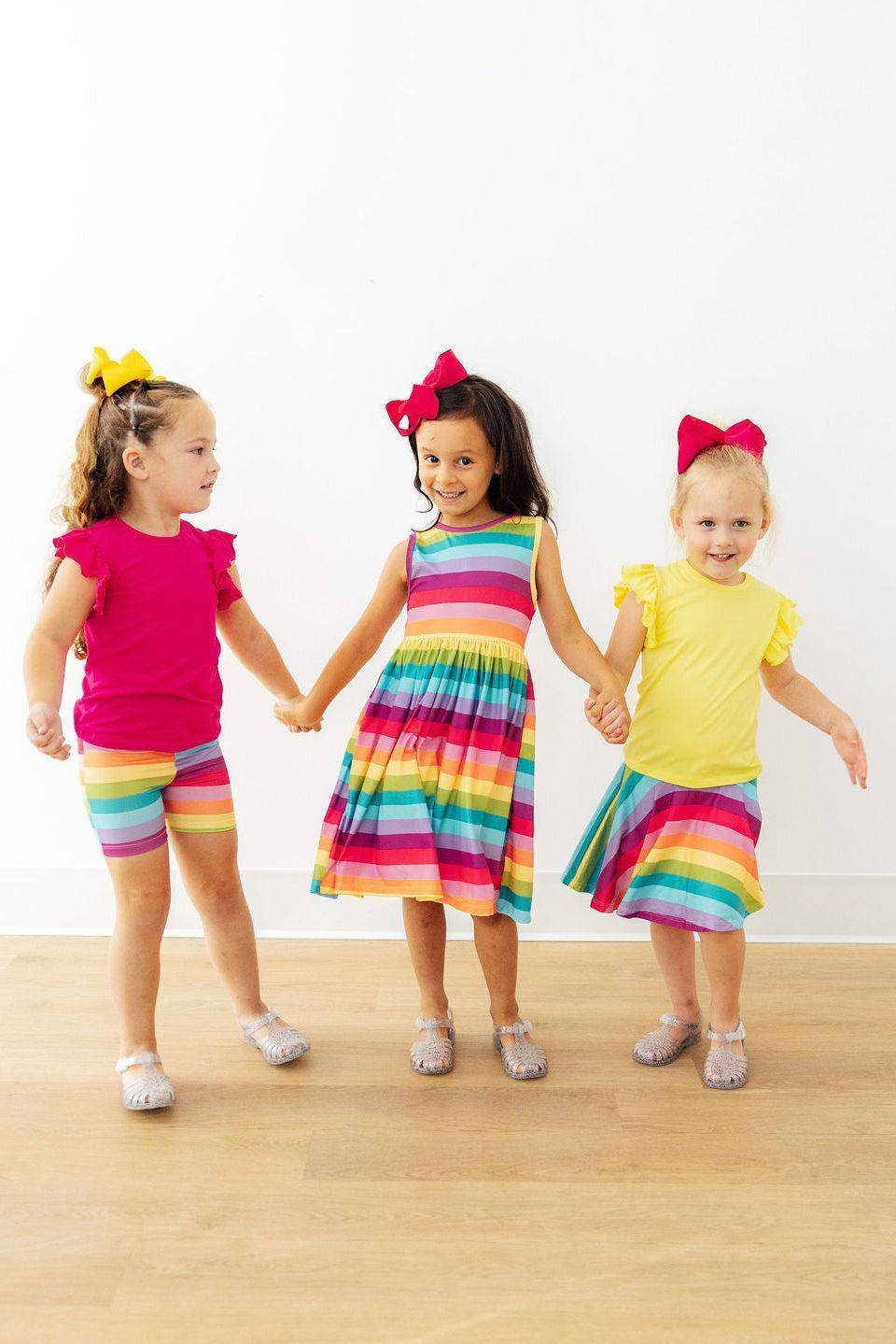 Cheerful Stripes Twirl Shorts-Mila & Rose ®