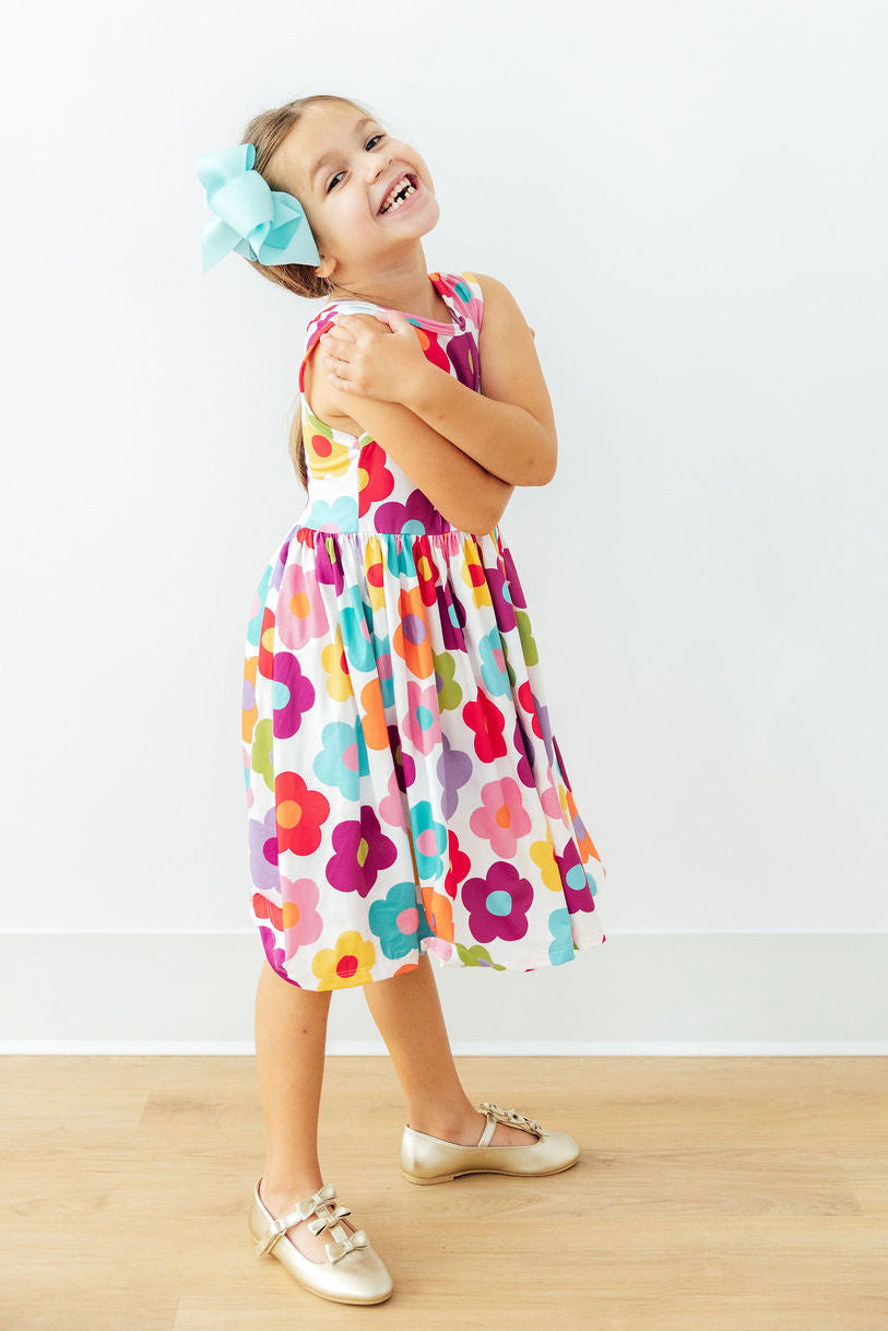 Cheerful Blooms Tank Twirl Dress-Mila & Rose ®