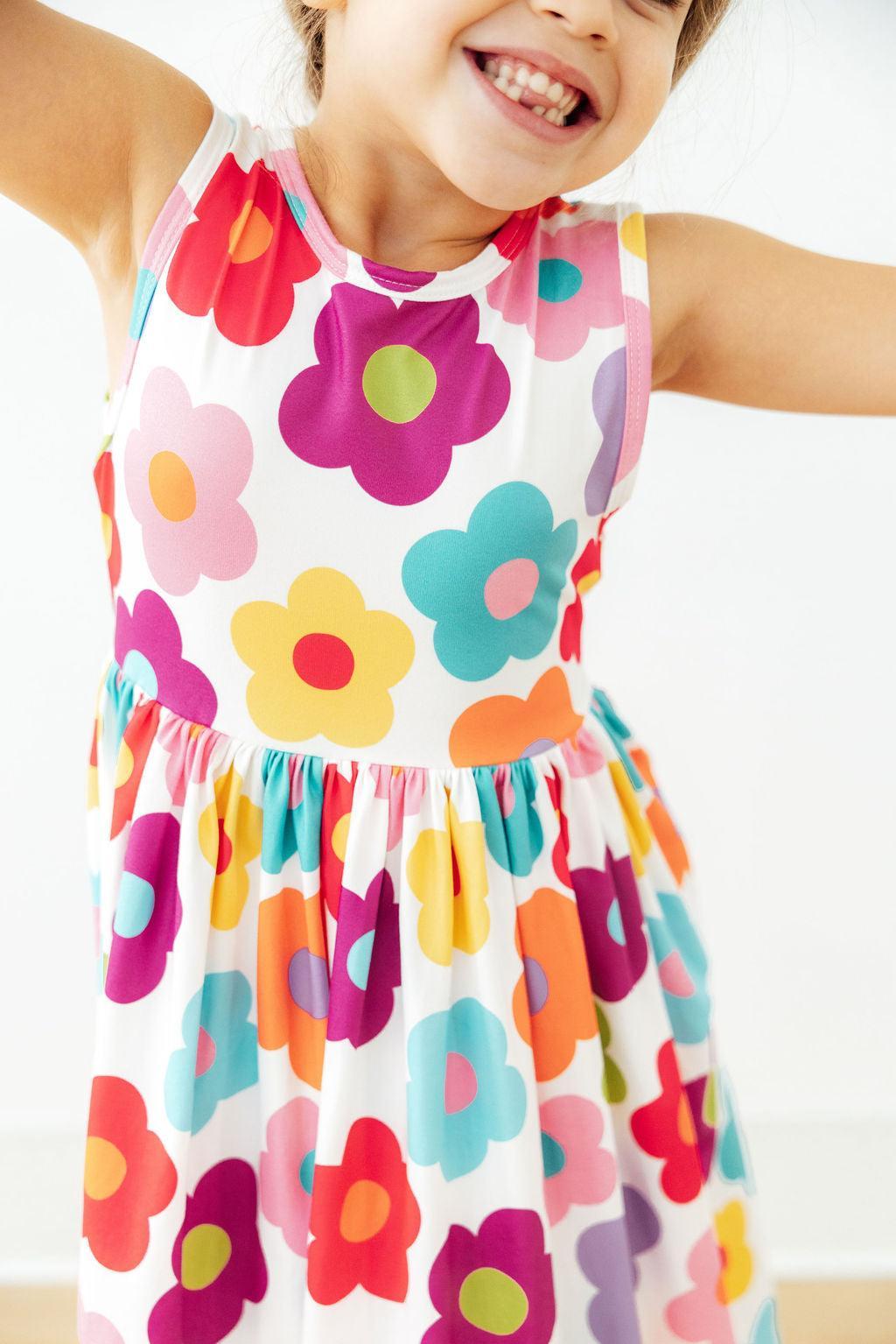 Cheerful Blooms Tank Twirl Dress-Mila & Rose ®