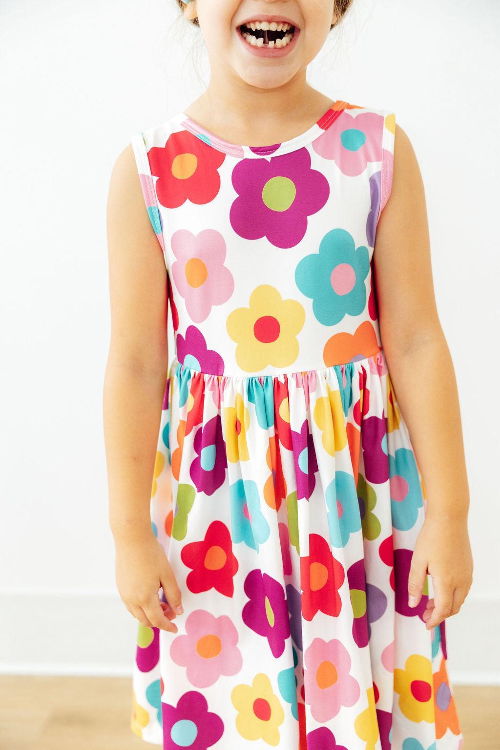 Cheerful Blooms Tank Twirl Dress-Mila & Rose ®