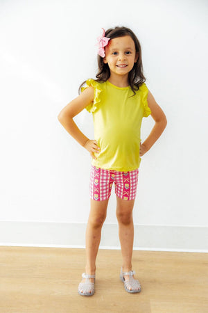 Yellow S/S Ruffle Tee-Mila & Rose ®