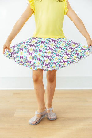 Mardi Gras Ruffle Twirl Skort-Mila & Rose ®