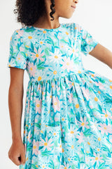 Preppy Daisies S/S Pocket Twirl Dress-Mila & Rose ®