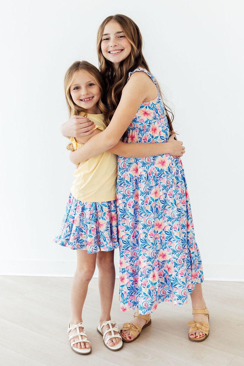 Watercolor Floral Ruffle Maxi Dress-Mila & Rose ®