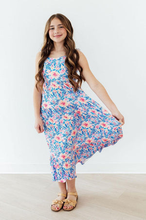 Watercolor Floral Ruffle Maxi Dress-Mila & Rose ®