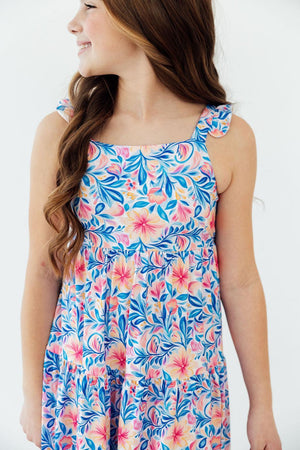 Watercolor Floral Ruffle Maxi Dress-Mila & Rose ®